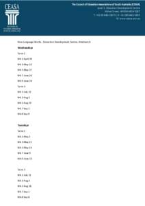 The Council of Education Associations of South Australia (CEASA) Level 1, Education Development Centre Milner Street, HINDMARSH 5007 T: +[removed] | F: +[removed]W: www.ceasa.asn.au
