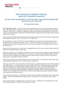 Dow Jones Industrial Average / Dow Jones-UBS Commodity Index / Commodity price index / Index / Dow / Dow Jones Indexes / Dow Jones Global Indexes / Dow Jones & Company / Economics / Financial economics