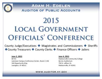 Adam H. Edelen  Auditor of Public Accounts 2015 Local Government