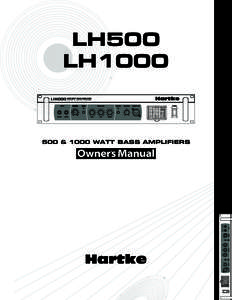 LH500 LH1000 500 & 1000 WATT BASS AMPLIFIERS  Safety Instructions/Consignes de sécurité/Sicherheitsvorkehrungen/Instrucciones de seguridad