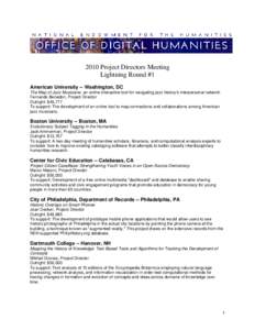 Maryland Institute for Technology in the Humanities / Outright / Digital history / Chronicling America / Digital storytelling / E-democracy / Business / Technology / Accountancy