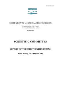 SIXTH MEETING OF TE NAMMCO SCIENTIFIC COMMITTEE