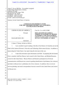 Declaration of James J. Tierney in Support of Motion to Modify Case Management Order to Set Limit on Number of Fact Witnesses at Trial : U.S. v. Bazaarvoice, Inc.