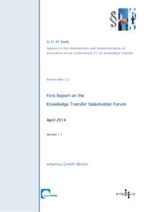 IU 21 KT Study Support to the development and implementation of Innovation Union commitment 21 on knowledge transfer Deliverable 3.2