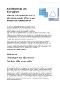    Mechanismus von Mikrostrom Welche Mechanismen sind für die stimulierende Wirkung von