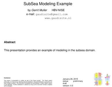 SubSea Modeling Example by Gerrit Muller HBV-NISE e-mail: [removed] www.gaudisite.nl