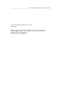 Oracle White Paper - Management Excellence Framework: Record to Report