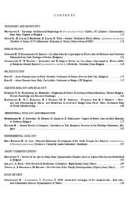 C O N T E N T S  TAXONOMY AND FAUNISTICS MICHAILOVA P. – Karyotype and External Morphology of Dicrotendipes lobiger Kieffer, 1921 (Diptera: Chironomidae) from Some Regions in Bulgaria...................................