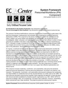      The Early Childhood Technical Assistance Center System Framework Personnel/Workforce (PN)