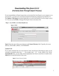 Downloading Files from UI 4.3 (Formerly Done Through Import Process) If your responsibilities in Datatel require that you download files from Datatel to your computer or to a network drive, you need to be aware that down