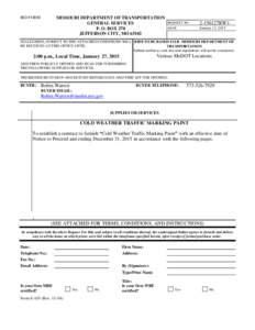 BID FORM  MISSOURI DEPARTMENT OF TRANSPORTATION REQUEST NO. GENERAL SERVICES 2-150127RW1