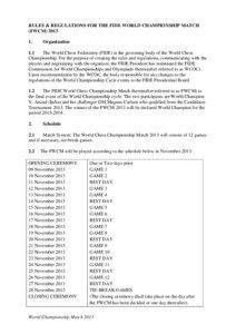 RULES & REGULATIONS FOR THE FIDE WORLD CHAMPIONSHIP MATCH (FWCM[removed].