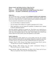 Human, Social, and Political Sciences Tripos Part IIA Soc 4: Concepts and Arguments in Sociology Long essay: Why are some nations more prosperous/poor than others? Supervisor: Alexander E. Kentikelenis, [removed] O