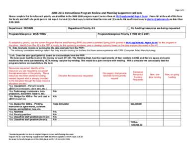 Please complete this form for each priority you identified in the[removed]progress report (review these at PRP Supplemental Report Form)