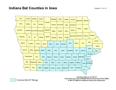 Indiana Bat Counties in Iowa Lyon Osceola  Sioux