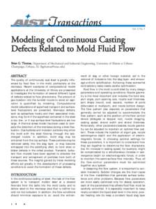 Vol. 3, No. 5  Modeling of Continuous Casting