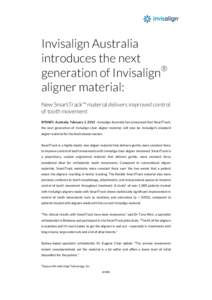 Microsoft Word - Invisalign Australia introduces the next generation of Invisalign aligner material.docx