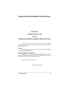 Marine Board (Diving) Amendment Regulations 2001