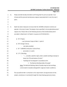 GT‐DD‐NLH‐042  100 MW Combustion Turbine Generation ‐ Holyrood  Page 1 of 2  1   Q. 