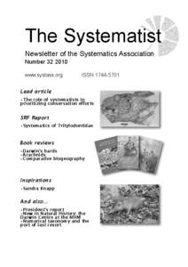 Knowledge / Systematics / Conservation biology / Phylogenetic tree / Species / Biodiversity / Phylogenetic diversity / Clade / Molecular phylogenetics / Phylogenetics / Biology / Science