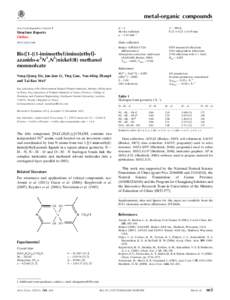 Bis({1-[(1-iminoethyl)imino]ethyl}azanido-[kappa]2N1,N5)nickel(II) methanol monosolvate