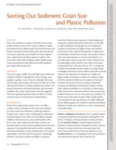 Sorting Out Sediment Grain Size and Plastic Pollution B y H e at h e r L . S pa l d i n g , K a n e s a M . D u n c a n , a n d Z o e N o r c r o s s - N u ’ u PURPOSE This activity familiarizes students with beach ero