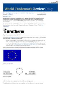 Marketing / Trademark / Trademark law / Eurotherm / European Union / Symbols of Europe / Five-pointed star / Civil law / Political philosophy / Intellectual property law / Brand management / Product management
