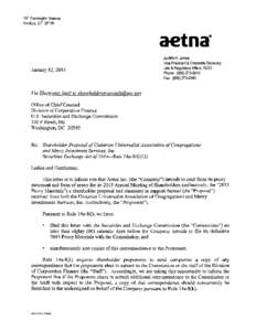 Aetna Inc.; Rule 14a-8 no-action letter