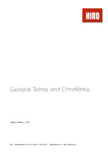 General Terms and Conditions  Version 2, February 1, 2014  