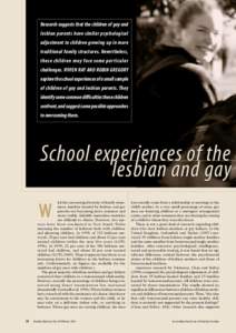 Children of homosexual parents - Journal article - Australian Institute of Family Studies (AIFS)