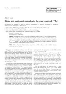 Eur. Phys. J. A 1, 123–THE EUROPEAN PHYSICAL JOURNAL A c Springer-Verlag 1998 °