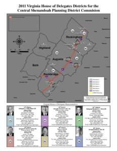 2011 Virginia House of Delegates Districts for the Central Shenandoah Planning District Commision Central Shenandoah Region Warren Shenandoah