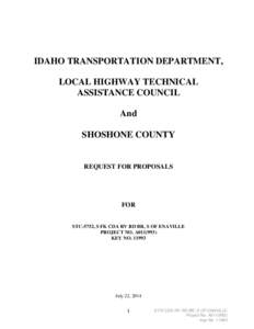 IDAHO TRANSPORTATION DEPARTMENT, LOCAL HIGHWAY TECHNICAL ASSISTANCE COUNCIL And SHOSHONE COUNTY