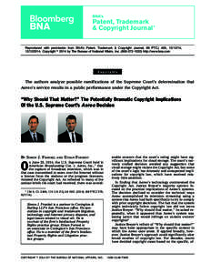 BNA’s  Patent, Trademark & Copyright Journal  ®
