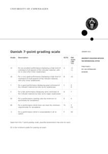 UNIVERSITY OF COPENHAGEN  Danish 7-point grading scale Grade  12