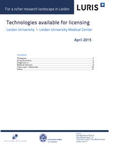 For a richer research landscape in Leiden  LURIS Technologies available for licensing Leiden University \ Leiden University Medical Center