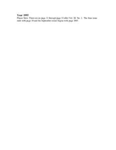 Year 1995 Please Note: There are no page 31 through page 52 after Vol. XI No. 2. The June issue ends with page 30 and the September issues begins with page 1995. THE NOTEBOOK of -the Baltimore County Genealogical Societ