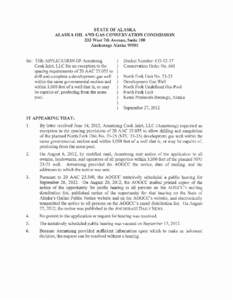 STATE OF ALASKA  ALASKA OIL AND GAS CONSERVAnON COMMISSION 333 West 7th Avenue, Suite 100