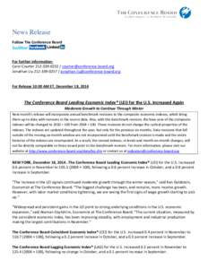 Economic indicator / Consumer Confidence Index / The Conference Board / Conference Board Leading Economic Index / Business cycle / Index / Consumer confidence / Index numbers / Economics / Statistics