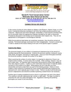 Gerald R. Ford Conservation Center Nebraska State Historical Society 1326 S. 32nd Street, Omaha, NE[removed]1180, Fax: ([removed]removed]