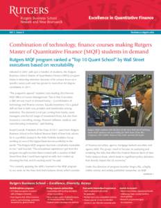 Excellence in Quantitative Finance  2011, Issue 5 business.rutgers.edu