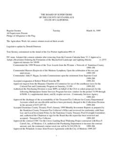 March 16, [removed]Board of Supervisors Minutes