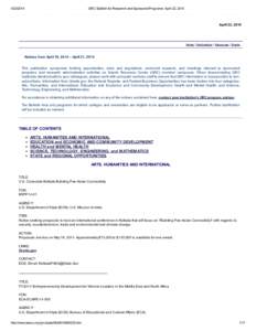 [removed]GRC Bulletin for Research and Sponsored Programs: April 22, 2014 April 22, 2014
