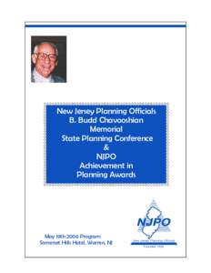 New Jersey Planning Officials B. Budd Chavooshian Memorial State Planning Conference & NJPO