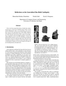 Reflections on the Generalized Bas-Relief Ambiguity Manmohan Krishna Chandraker Fredrik Kahl  David J. Kriegman