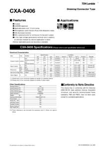 1  Dimming/Connector Type CXA-0406 ■ Features