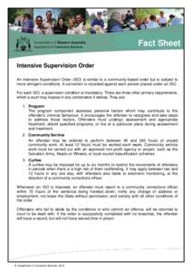 Fact Sheet - Intensive Supervision Order