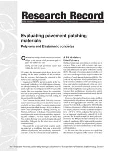 Research Record Issue Number 81 MATERIALS  AND