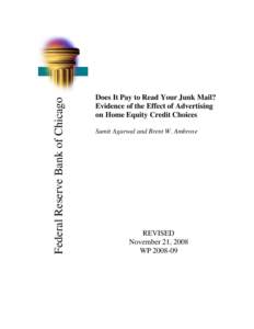 Does It Pay to Read Your Junk Mail? Evidence of the Effect of Advertising on Home Equity Credit Choices