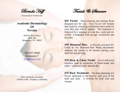 Brenda Huff  Facials & Skincare Paramedical Esthetician